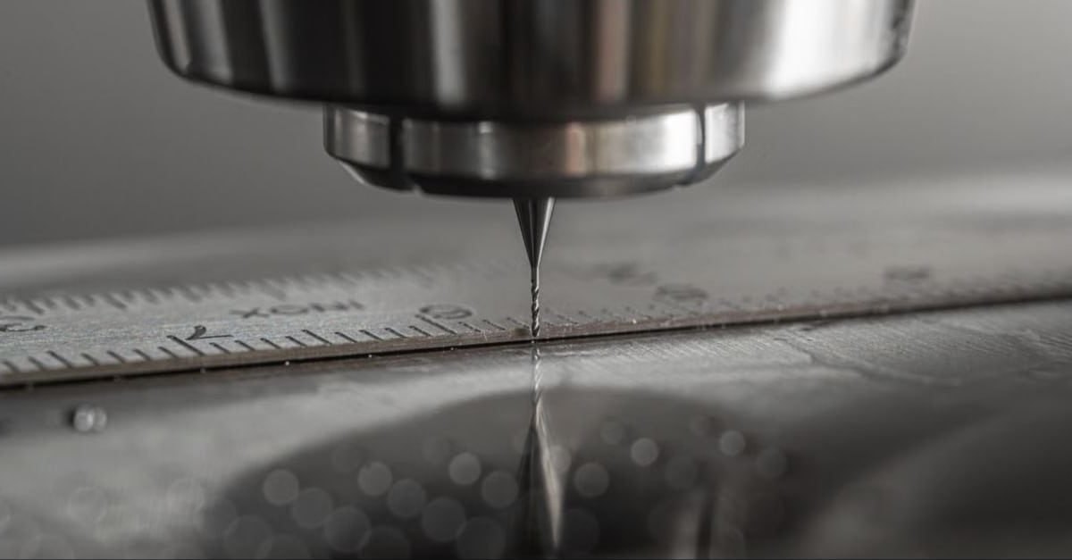 CNC milling machine machining a metal component